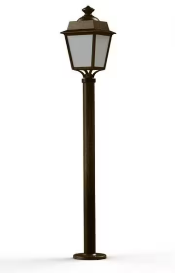 Place des Vosges 1 Evolution Model 9 Large Opal Glass Lamp Post with Minimalist lines style lantern