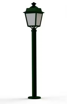 Place des Vosges 1 Evolution Model 9 Large Opal Glass Lamp Post with Minimalist lines style lantern