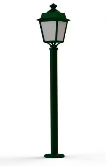 Place des Vosges 1 Evolution Model 9 Large Opal Glass Lamp Post with Minimalist lines style lantern