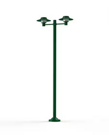 Kerlouan Large Double Arm Clear Glass Lamp Post with Minimalist Lines Style Lantern