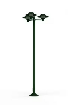 Kerlouan Large Three-Arm Clear Glass Lamp Post with Minimalist Lines Style Lantern