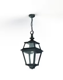 Place Des Vosges 2 Clear Glass Chain Pendant with Four-Sided Lantern