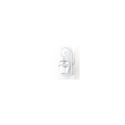 Place Des Vosges 2 Clear Glass Swan Neck Wall Bracket with Four-Sided Lantern
