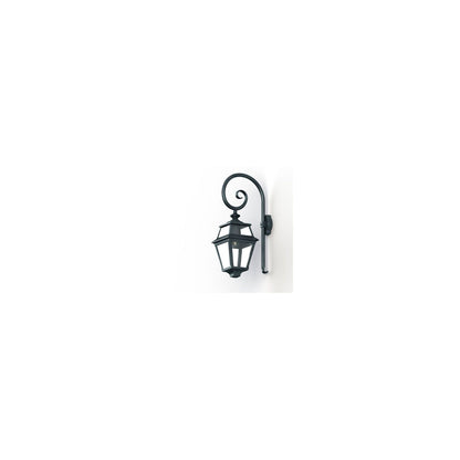 Place Des Vosges 2 Clear Glass Swan Neck Wall Bracket with Four-Sided Lantern