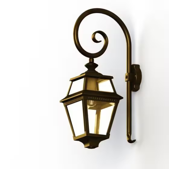 Place Des Vosges 2 Clear Glass Swan Neck Wall Bracket