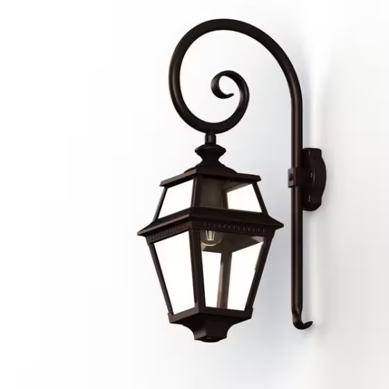 Place Des Vosges 2 Clear Glass Swan Neck Wall Bracket