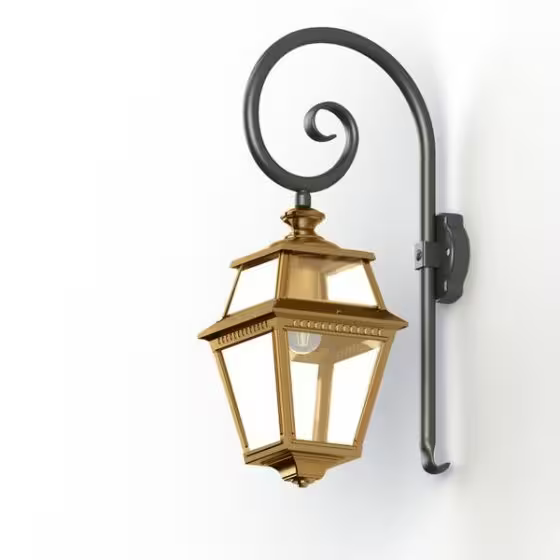 Place Des Vosges 2 Clear Glass Swan Neck Wall Bracket