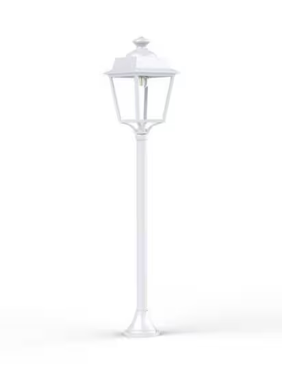 Place des Vosges 1 Evolution Small Clear Glass Lamp Post with Four-Sided, Glass Style Lantern