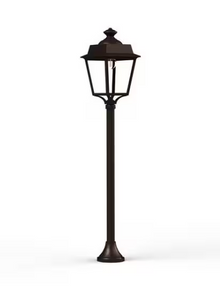 Place des Vosges 1 Evolution Small Clear Glass Lamp Post with Four-Sided, Glass Style Lantern