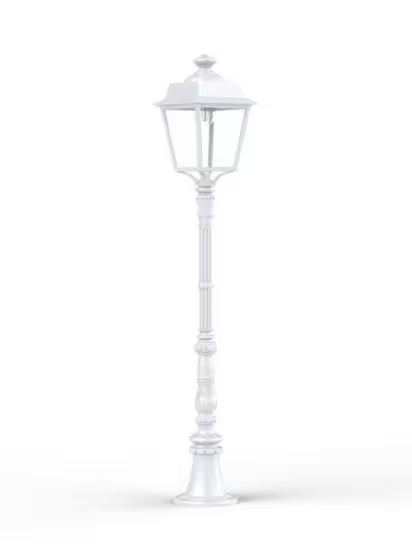 Place des Vosges 1 Evolution Medium Clear Glass Lamp Post with Four-Sided Lantern