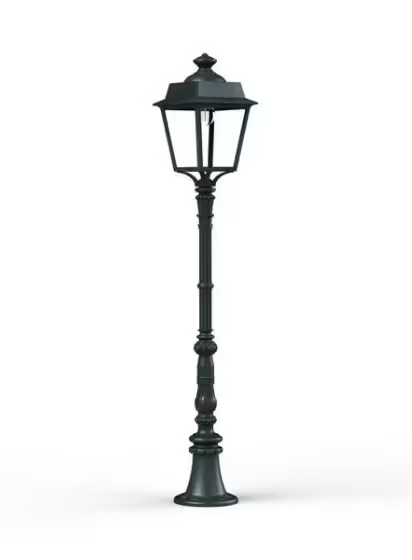 Place des Vosges 1 Evolution Medium Clear Glass Lamp Post with Four-Sided Lantern
