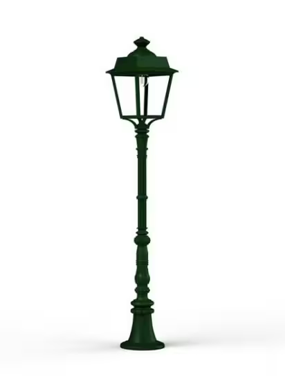 Place des Vosges 1 Evolution Medium Clear Glass Lamp Post with Four-Sided Lantern