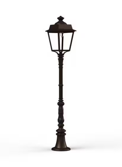 Place des Vosges 1 Evolution Medium Clear Glass Lamp Post with Four-Sided Lantern