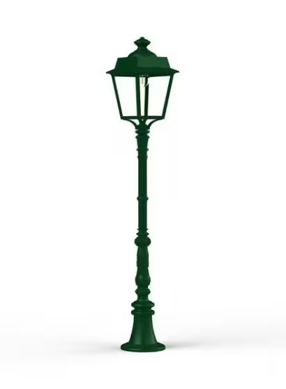 Place des Vosges 1 Evolution Medium Clear Glass Lamp Post with Four-Sided Lantern
