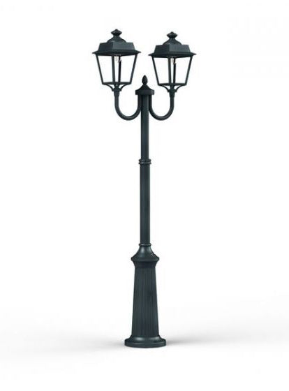 Place des Vosges 1 Evolution Model 13 Double Arm Clear Glass Lamp Post
