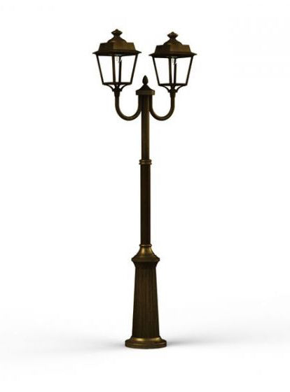 Place des Vosges 1 Evolution Model 13 Double Arm Clear Glass Lamp Post