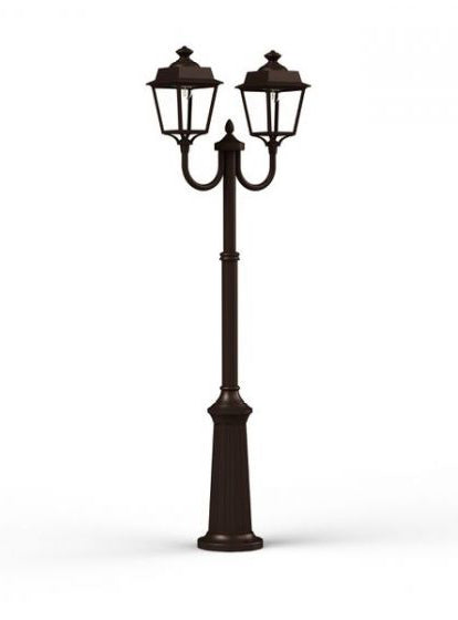 Place des Vosges 1 Evolution Model 13 Double Arm Clear Glass Lamp Post