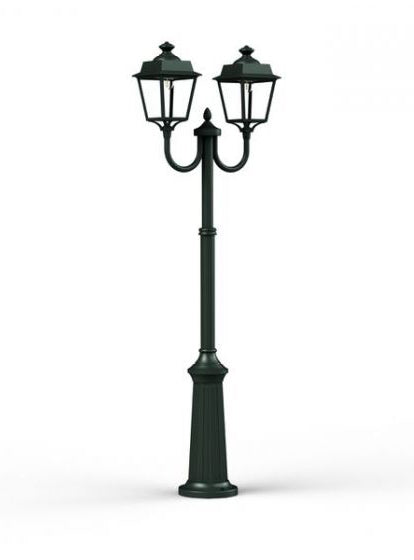 Place des Vosges 1 Evolution Model 13 Double Arm Clear Glass Lamp Post