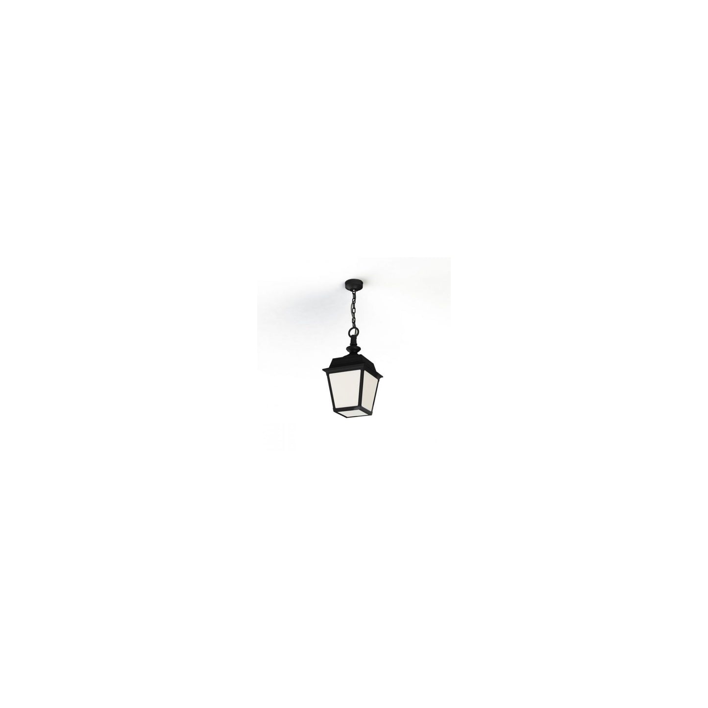 Place Des Vosges 1 Tradition Frosted Glass Chain Pendant with Four-Sided Lantern
