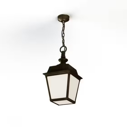 Place Des Vosges 1 Tradition Frosted Glass Chain Pendant with Four-Sided Lantern