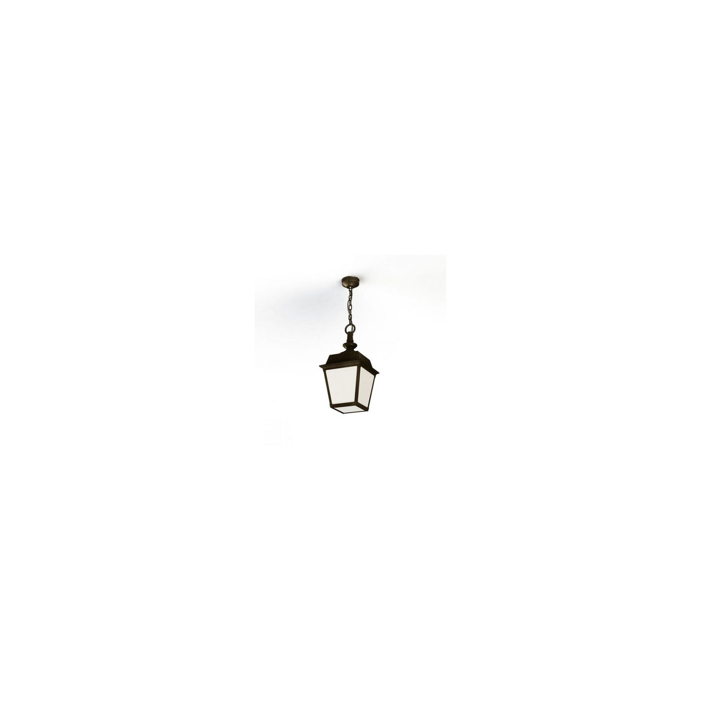 Place Des Vosges 1 Tradition Frosted Glass Chain Pendant with Four-Sided Lantern