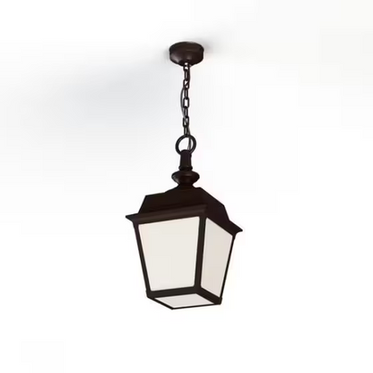 Place Des Vosges 1 Tradition Frosted Glass Chain Pendant with Four-Sided Lantern