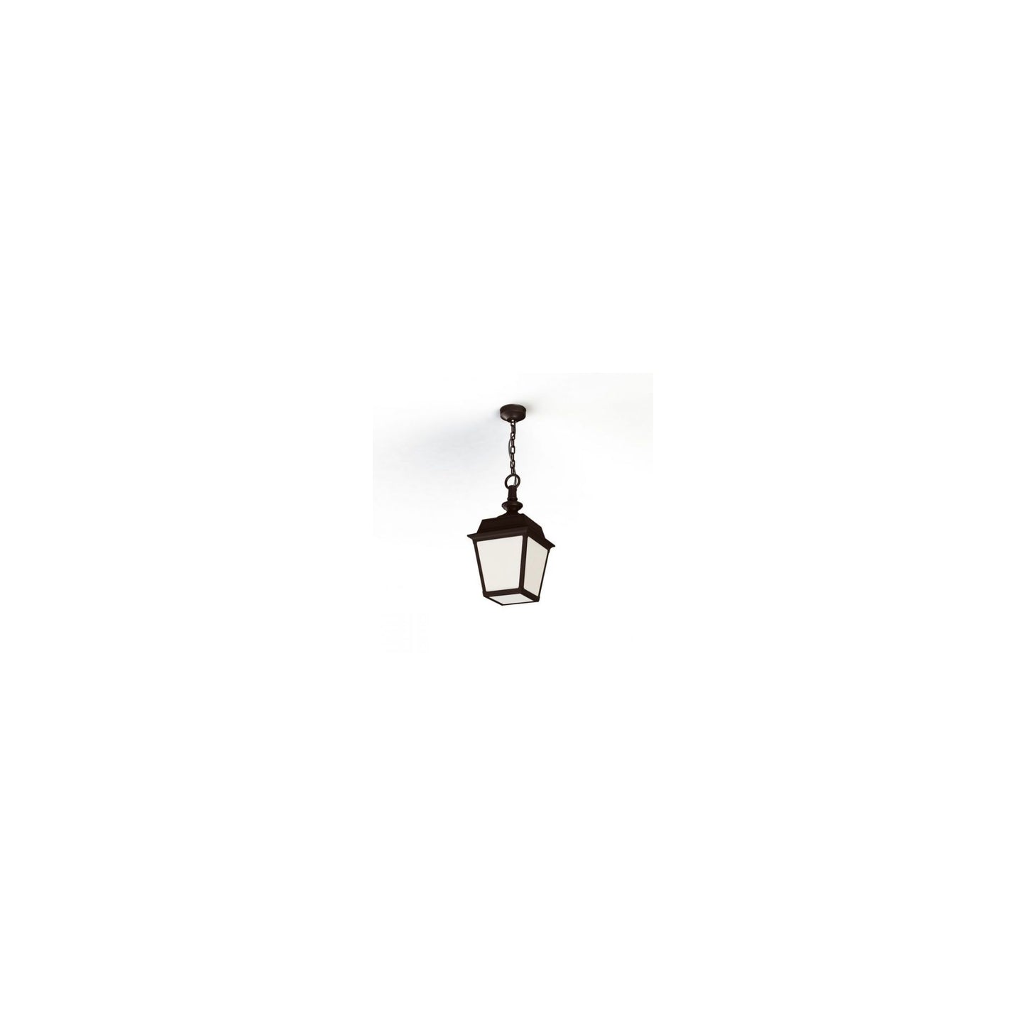 Place Des Vosges 1 Tradition Frosted Glass Chain Pendant with Four-Sided Lantern
