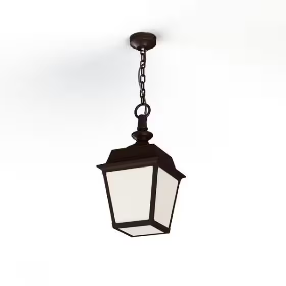 Place Des Vosges 1 Tradition Frosted Glass Chain Pendant with Four-Sided Lantern
