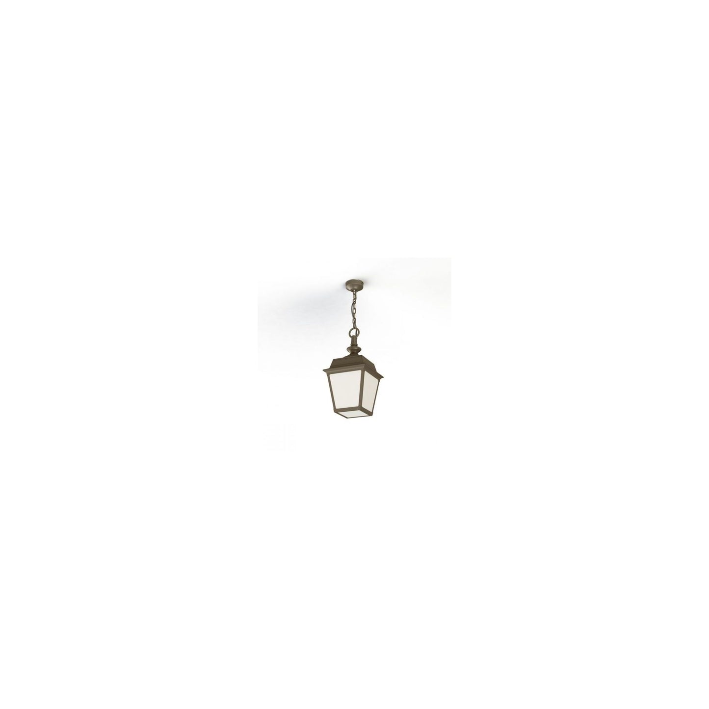 Place Des Vosges 1 Tradition Frosted Glass Chain Pendant with Four-Sided Lantern