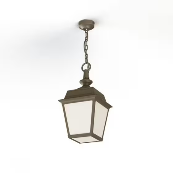 Place Des Vosges 1 Tradition Frosted Glass Chain Pendant with Four-Sided Lantern