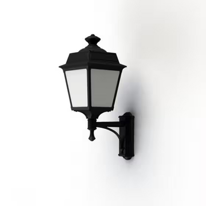 Place Des Vosges 1 Tradition Frosted Glass Upwards Wall Bracket with Four-Sided Lantern