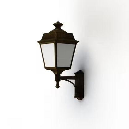 Place Des Vosges 1 Tradition Frosted Glass Upwards Wall Bracket with Four-Sided Lantern