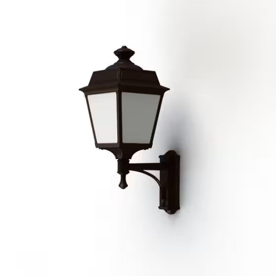 Place Des Vosges 1 Tradition Frosted Glass Upwards Wall Bracket with Four-Sided Lantern