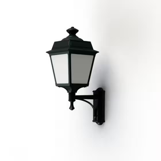 Place Des Vosges 1 Tradition Frosted Glass Upwards Wall Bracket with Four-Sided Lantern