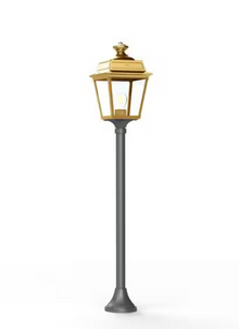 Place Des Vosges 1 Tradition Small Clear Glass Lamp Post with Minimalist lines style lantern