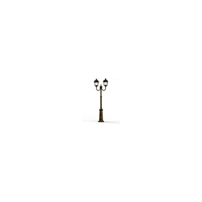 Place Des Vosges 1 Tradition Large Double Arm Clear Glass Lamp Post with Minimalist lines style lantern