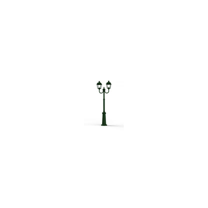 Place Des Vosges 1 Tradition Large Double Arm Clear Glass Lamp Post with Minimalist lines style lantern