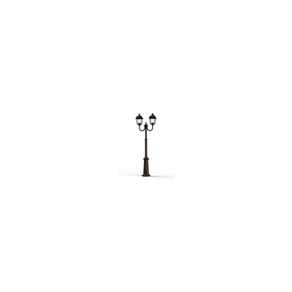 Place Des Vosges 1 Tradition Large Double Arm Clear Glass Lamp Post with Minimalist lines style lantern