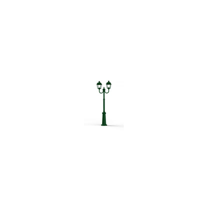 Place Des Vosges 1 Tradition Large Double Arm Clear Glass Lamp Post with Minimalist lines style lantern