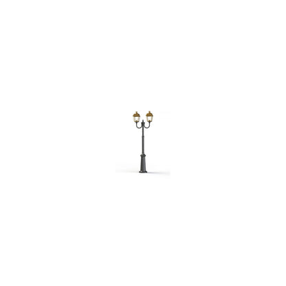 Place Des Vosges 1 Tradition Large Double Arm Clear Glass Lamp Post with Minimalist lines style lantern