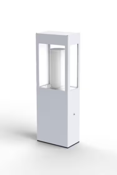 Brick Small Clear Glass Bollard with Removable Bulb Cover