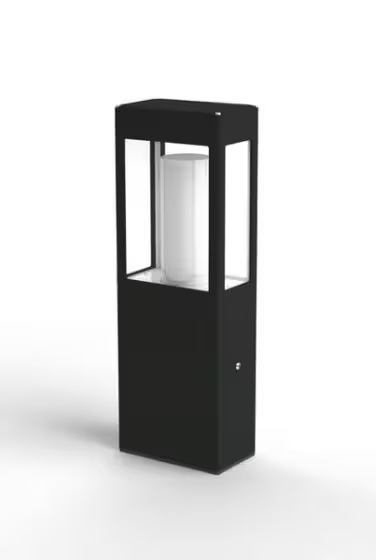 Brick Small Clear Glass Bollard with Removable Bulb Cover