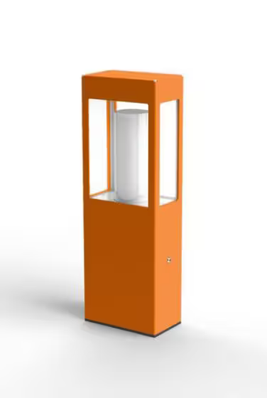 Brick Small Clear Glass Bollard with Removable Bulb Cover