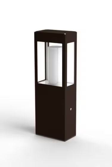 Brick Small Clear Glass Bollard with Removable Bulb Cover