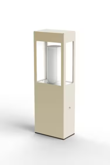 Brick Small Clear Glass Bollard with Removable Bulb Cover