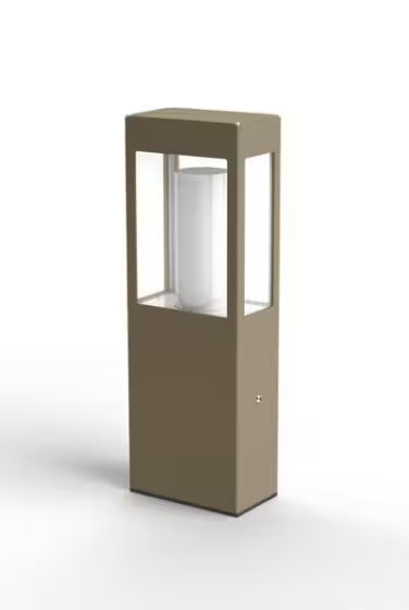 Brick Small Clear Glass Bollard with Removable Bulb Cover