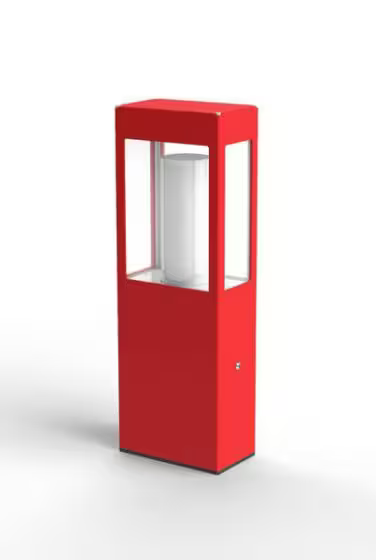 Brick Small Clear Glass Bollard with Removable Bulb Cover