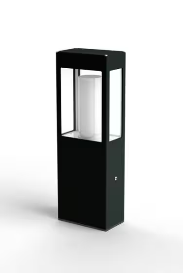 Brick Small Clear Glass Bollard with Removable Bulb Cover