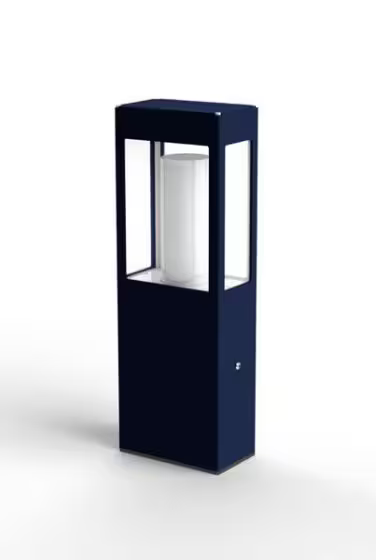 Brick Small Clear Glass Bollard with Removable Bulb Cover