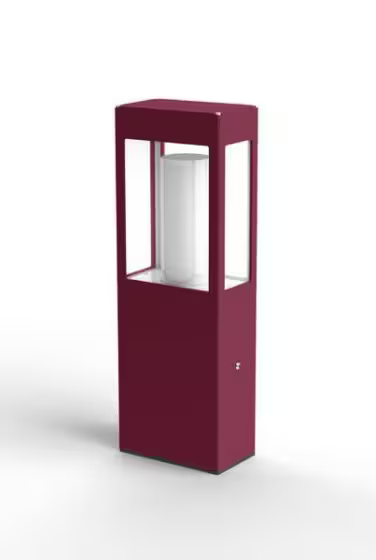 Brick Small Clear Glass Bollard with Removable Bulb Cover